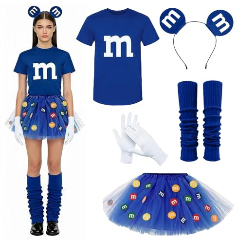 Yi'antai M Kostüm Damen, Karneval M Kostüm, M Aufdruck, M Faschingskostüme Damen, Karneval Kostüm MM Outfits für Faschings
