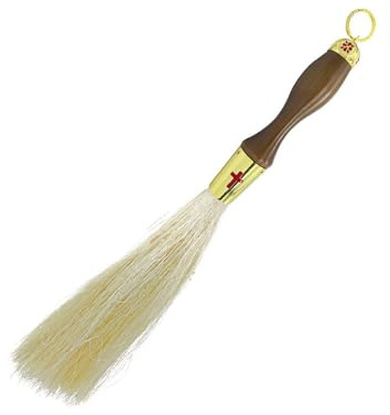 RZRHMUHN Orthodoxer christlicher Weihwasser-Sprinkler mit Kreuzgriff, Zinklegierung, religiöses Segenwerkzeug, perfekt für Kirche & Heimzeremonien (rot)