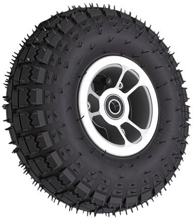 AKLOSIPY Set di Pneumatici e Ruote 4.10/3.50-4, Tubo Antiforatura e Cerchio in Lega di Alluminio, per Carrello a Mano per Carriola, con Set di Ruote per Tubi per Carriola