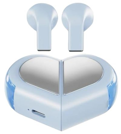 Heart Shape Earbuds - ABS, Wireless Earphones, High Fidelity Earbuds | Clear Voice Calls Mini Design, Sports Earbud For Workout, Airplane, Meetings, Driving, Jogging, Active Use