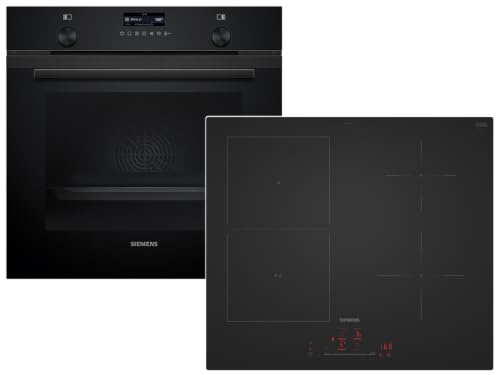 Siemens Set PQ100J60PL Pyrolyse-Backofen Deep Black Inox HB279GBB3 + Induktionskochfeld autark ED61AHSC1E
