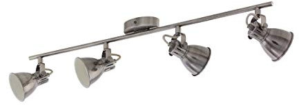 EGLO LED Deckenlampe Seras, 4 flammige Deckenleuchte industrial, Deckenstrahler aus Metall, Wohnzimmerlampe in Nickel-Antik, Flurlampe, Spots inkl. GU10 Leuchtmittel, warmweiß