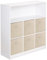 URBNLIVING White Wide 7 Cube Bookcase + 6 Beige Non Woven Drawers
