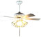 42 pulgadas de estilo Tiffany ventilador de techo con luces, luz regulable LED ventilador de techo con pantalla de vidrio para salón Lámpara del dormitorio de los niños, 5 alas de madera,4lights