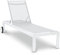 acamp Sonnenliege mit Rollen Rimini | Optimaler Komfort durch verstellbare Rückenlehne | Atmungsaktives Gewebe | Leichtes Aluminium-Gestell | Gartenliege wetterfest | Relax-Liege in Snow-Weiß