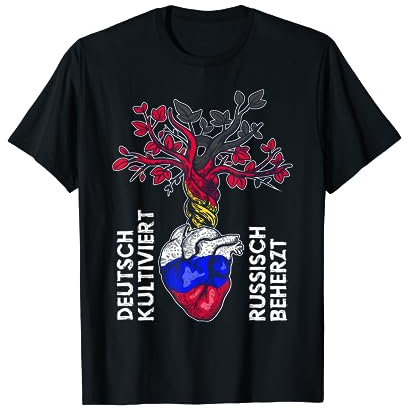 Russland Flagge beherzt russische Deutschland Lebensbaum T-Shirt