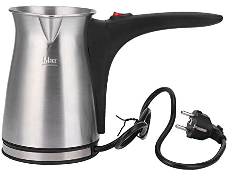 Cafetière électrique, Cafetière Turque avec Acier Inoxydable, Chauffage Uniforme, économie D'énergie, avec Poignée Antidérapante, Cafetière Adaptée à la Maison, au Bureau, aux Voyages (500 Ml / 800 W)