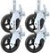 VEVOR Lot de 4 roulettes pivotantes en polyuréthane, noyau en fer de 20,3 cm, roulettes de guidon avec double frein de blocage, pieds réglables, capacité de charge de 500 kg par roue