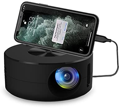 Mini Proyector de Bolsillo, Proyectores de Películas Portátiles Inteligentes, Integrada Y Altavoz, Proyector de Viaje de Vídeo 1080P, Regalo para Niños