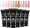 Modelones Polygel 6 Couleurs 15ml Polygel Extension pour Ongles Faux Ongles Extension Rose Construction Vernis Semi Permanent Quick Building Extender Gel Complet pour Manucure Nail Art Saint-Valentin