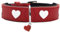 HUNTER Hundehalsband Love, Farbe: rot/schwarz, weiches, Robustes Rindsleder, einzeln eingenähte Herzen, handgefertigt, hoher, besonders anschmiegsam, Made in Germany, Größe 60