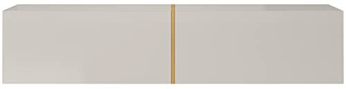 Selsey BISIRA TV-Board hängend, TV-Element, Graubeige mit goldenem Einsatz, 140 cm