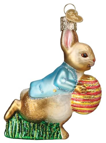 Old World Christmas Peter Hase mit Osterei, Glas zum Aufhängen