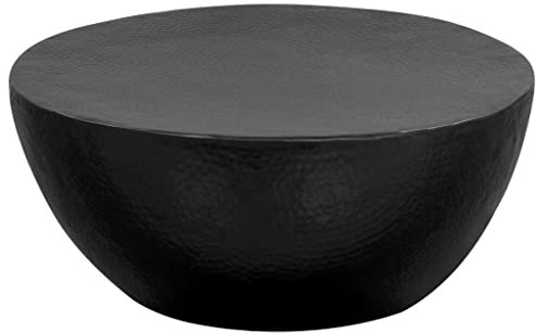 ShGaxin Couchtisch aus Gehämmertem Aluminium 70 x 30 cm Schwarz, Living Room Table, Wohnzimmertisch, Beistelltisch, Side Table & End Table, Coffee Table - 246510