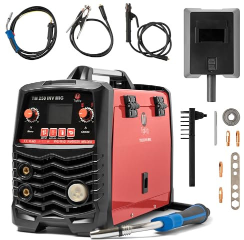 TIGMIG Saldatrice Inverter MIG/MAG (Con o Senza Gas) + FLUX (Filo animato) + MMA, Fino a 200A, Modello TM250INVMIG, Inverter IGBT, Accessori inclusi, Garanzia e Assistenza Italia