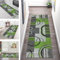 Teppich Läufer Lang Küche Flur Teppichläufer Rutschfest Waschbar Küchenläufer Teppichmatten Grau Grün Geometrie Schmutzfangmatte 40X60CM Meterware Flurteppich Wohnzimmer Schlafzimmer Küchenteppich