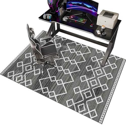 Ruxevnsy 70 x 100 cm Unterlage Schreibtischstuhl/Bodenschutzmatte Bürostuhl/Kratzfest-Gaming Stuhlmatten/Drehstuhl Unterlage für Parkett und Hartböden/Mehrzweck-Stuhl-Teppich für Zuhause