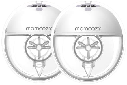 Momcozy M5 Lot de 2 tire-lait mains libres, pompe portable design bouche de bébé, bride double scellée, 3 modes, 9 niveaux, tire-lait électrique et portable, 2 unités, violet