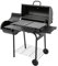 Barbecue a carbonella, in acciaio inox, con coperchio e ruote, per barbecue a carbonella, con ruote e coperchio, 147 x 70 x 126 cm