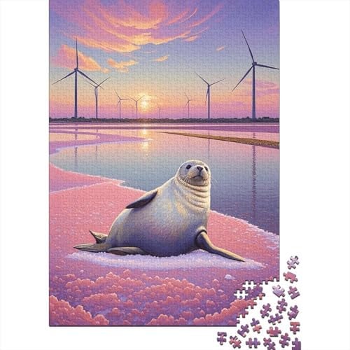 1000 Piece Seal Jigsaw Puzzles for Adults Challenge Toy Family Fun Game Decoration Seal Windmill Puzzles Birthday Gifts 1000pcs (75x50cm)