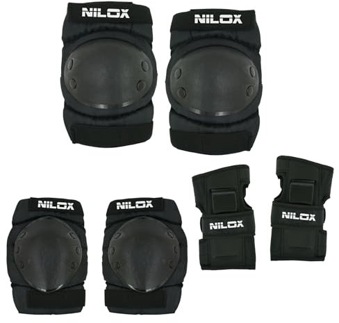 Nilox Kinder KIT Protection Hoverboard Protektoren Set Knie Und Ellbogenschützer, schwarz, One Size