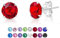 DTPSilver - Damen Ohrringe 925 Sterling Silber mit Kristallen von Swarovski® Elements 6 mm Runde Ohrstecker - Farbe : Light Siam Rot