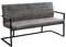 Riess Ambiente Hochwertige Freischwinger Bank LOFT 160cm Vintage grau mit Armlehne Bauhaus Stil Sitzbank