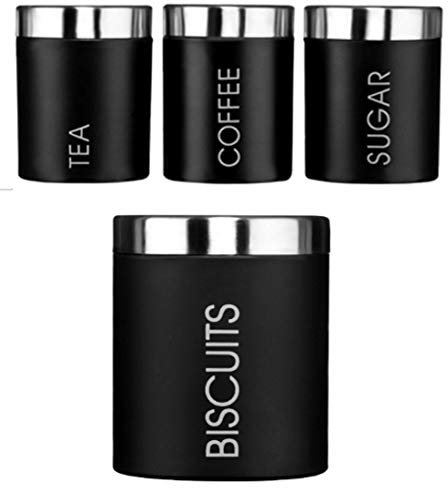 Kabalo Set of 4 Tea Coffee Sugar Biscuit Kitchen Storage Canisters Jars Containers Set