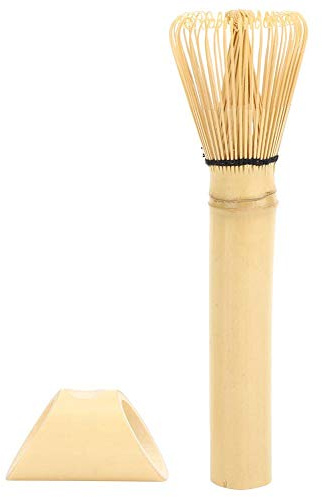 Fdit Natural Bamboo Matcha Whisk Set Chasen Matcha Green Tea Whisk Long Handle Powder Brush Tool Matcha Tea Making Tool(1#)