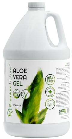 Premium Nature Pure Aloe Vera Gel For Face & Dry Skin, Sunburn Relief, Jelly for Skin Moisturizer from Aloe Vera Plant for Hair Aloe Gel 1 Gallon, 128 fl oz