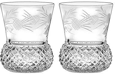 Royal Scot Crystal - Flower of Scotland 2 Whisky Tumbler (Thistle Shape) - 85mm (Presentation Boxed)