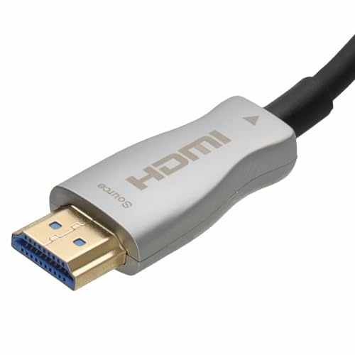 kenable Detachable Plug HDMI 2.0 Active Optical Cable AOC 4K@60Hz 18Gbps HDR Wall Installation Through Trunking 8mm Micro Head 30m Black
