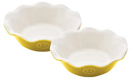 Emile Henry 859522 Lot de 2 mini plats à tarte en céramique Feuilles