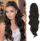 FESHFEN Pferdeschwanz Haarteil Haarverlängerung mit Kordelzug Pferdeschwanz Verlängerung Synthetik Wellig Locken Haarteil Mittelbraun Ponytail Extension für Frauen 60cm