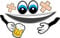 2x Augen Aufkleber für Saugroboter, Mähroboter Wischroboter Thermomix Sticker Set Roboter (Bier | Mund | Augen | Blau)