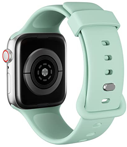 AOTUAO Correa Compatible con Apple Watch Correa 41mm 40mm 38mm para Mujeres Hombres, Deportivas de Silicona Correa de Repuest para iWatch SE Series 9 8 7 6 5 4 3 2 1, Cloud Grey