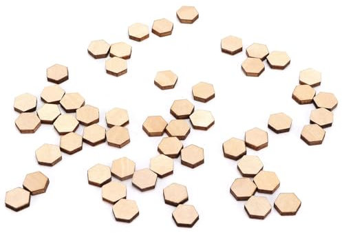 600 Stück Holzstücke zum Basteln, sechseckige Holzblöcke, kleine Holzstücke zum Basteln für DIY-Kunsthandwerksprojekte
