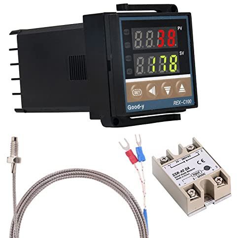 WANGCL Controlador PID digital Termostato inteligente con relé SSR 40A Termopar tipo K para hornos de tanques de almacenamiento de la industria química de energía eléctrica - 0-1300 ℃