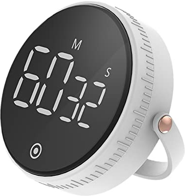 Digital Kitchen Timers,Cooking Timer,LED Display,Knob Control,Magnetic Countdown Countup Timer for Classroom Cooking Fitness Baking Studying Teaching (White)