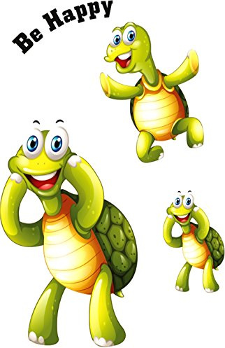 carstyling XXL Aufkleber Schildkröten Be Happy 3 Stück