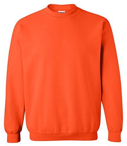 Gildan Women's Fleece Crewneck Sweatshirt, Style G18000, Orange, L