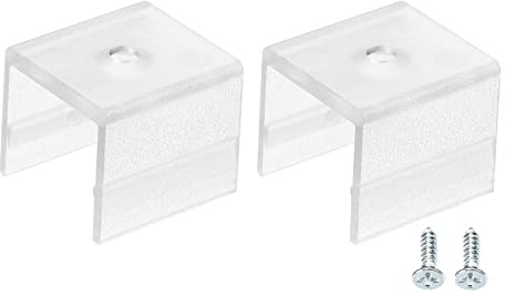 sourcing map 20 Stück Lichtschlauch-Montageclips, Wandkanal-Montagehalter-Zubehör LED-Lichtstreifen Montagehalterung für 18,5 mm bis 20,2 mm wsserdichter LED-Lichtstreifen, durchscheinend