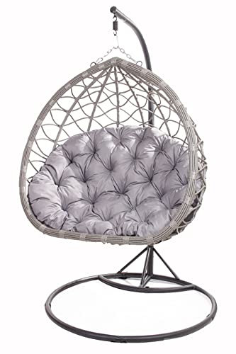 Kissen FÜR HÄNGESESSEL 130x100cm-kissen-Schaukelkissen-Kissen für Hängekorb-Hängesessel Kissen, Polster, Hängekorb, Schaukel Korb, Schaukelkissen Rückenkissen (Grau)