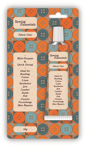 Extra Strong Fabric Glue Adhesive for Craft Projects, DIY Clothing Repairs, Leather Bonds Sew Quickly Ideal for Hemming & patching Quick Dry Instant Mender for All Fabrics Washable Permanent 50g