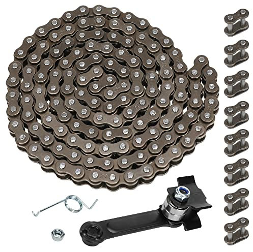GREHUA Tendeur de chaîne d'entraînement 25H 132 maillons avec maillon maître pour Razor MX500 MX650 Dirt Rocket RSF650 SX650 SX500 SX350 Mcgrath Motocross électrique Dirt Bike XRF500 Mini Moto Robuste