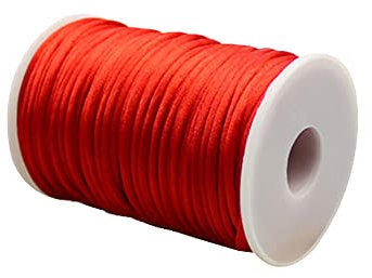 FSSTUD 50 Meters 3 mm Nylon String Chinese Knot Thread Wind Chime String Cord Window Blind Craft String for Necklace Bracelet Making Red