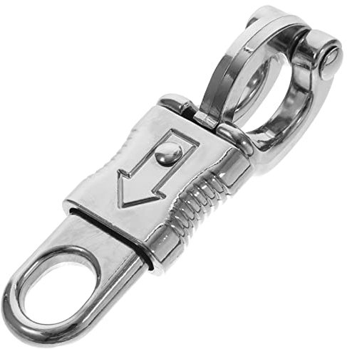 Angoily Riding Supply Equestrian Hook Snap for Fixed-eye Quick Release Snap Get Back Whip Hook Snap with Fixed- for Quick Release Hook Zinc Alloy Sports Riding Accessory