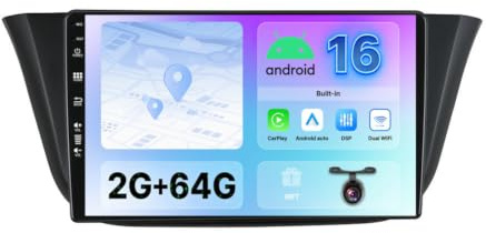 BXLIYER 9 Pouce 2G+64G Autoradio pour Iveco Daily VI (2014-2021) GPS Radio - sans Fil Carplay Android Auto - Android 15 - Caméra arrière - 2 Din - Dab Volant WLAN Bluetooth DSP 4G
