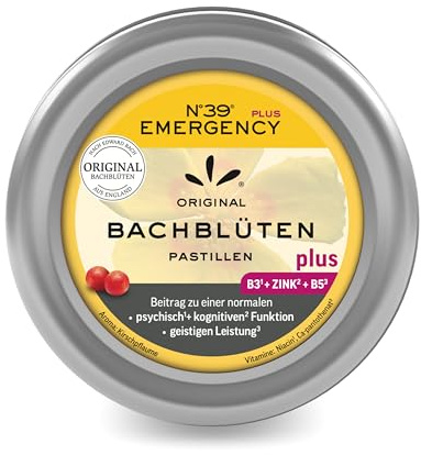 Original Bachblüten Nr. 39 Emergency Plus Pastillen Kirschpflaume von Lemon Pharma, Vegan und Zuckerfrei
