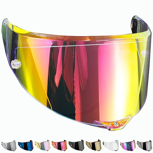 Everalo Kompatibel mit Agv Race 2 Visier - Race 3 - Pista - Pista Gp - Pista Gpr - Pista Gp RR - Corsa - Corsa R - Gt Veloce - Veloce S - Helmvisier Pinlock und Tearoff Ready (Revo Gold)